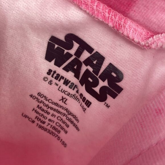 Star Wars Pink Tie Dye Baby Yoda Character Jogger Sweat Pants Elastic Waist XL - Picture 4 of 6
